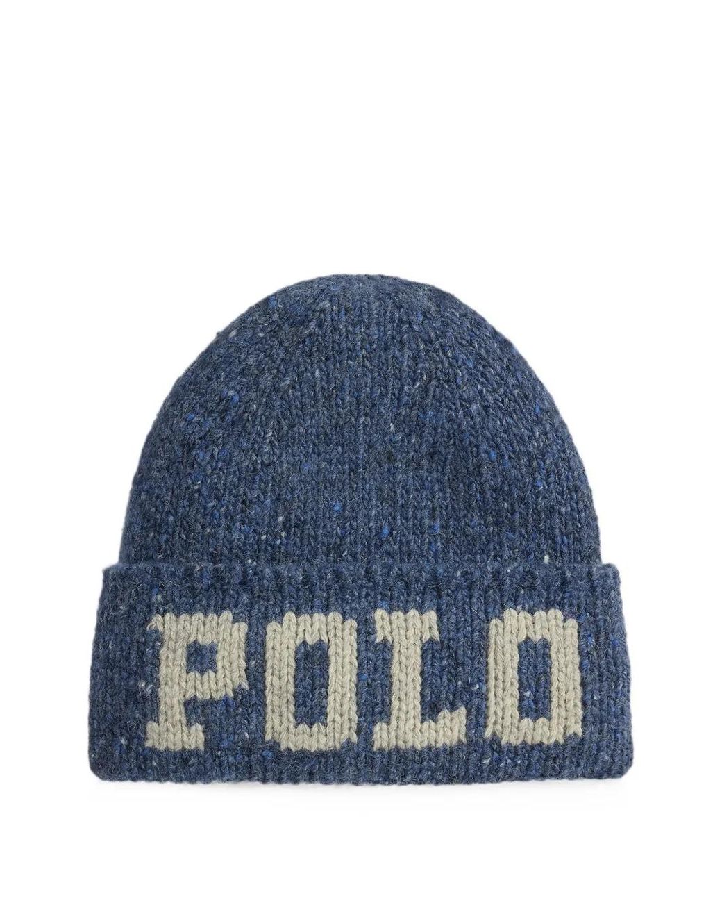 Polo Ralph Lauren Blue Logo-Intarsia Beanie Hat for men