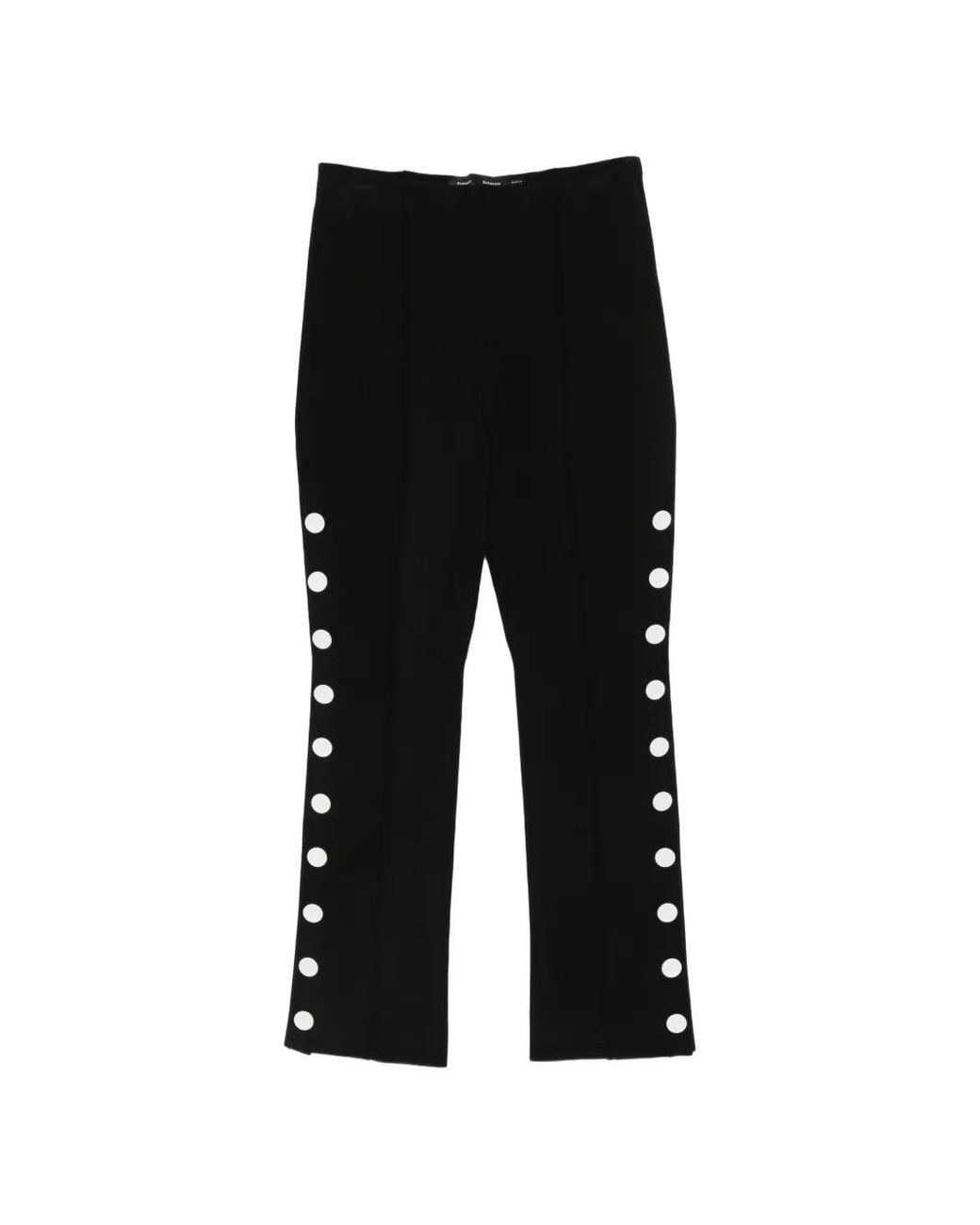Proenza Schouler Black Button-Embellished Flared Trousers
