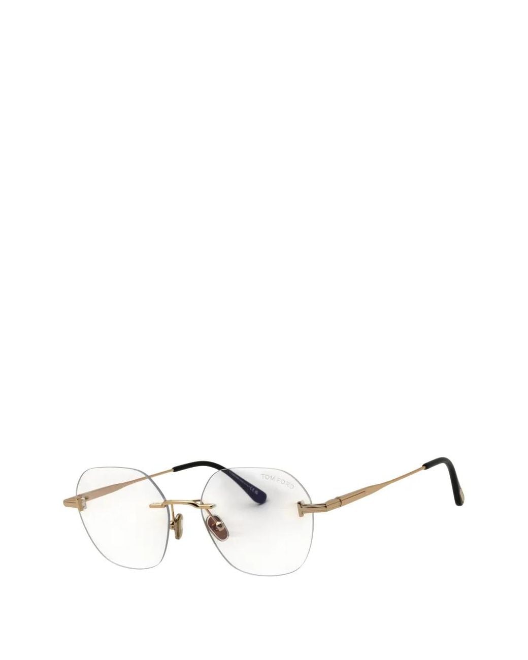 Tom Ford Natural Rimless Round-Frame Glasses for men