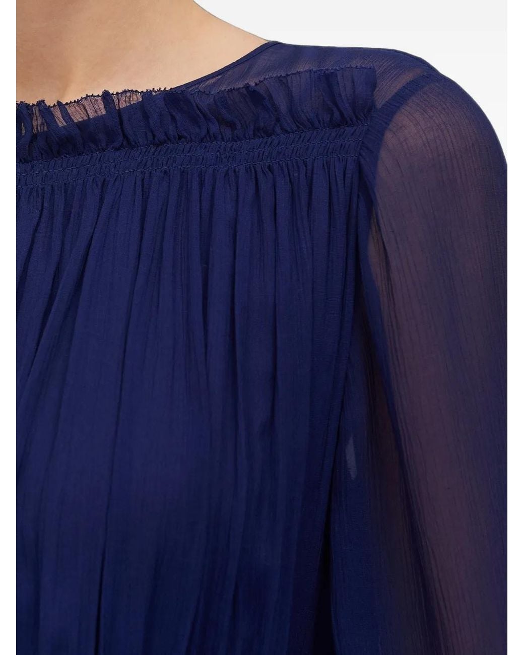 Joseph Blue Olivia Crinkle-Effect Dress