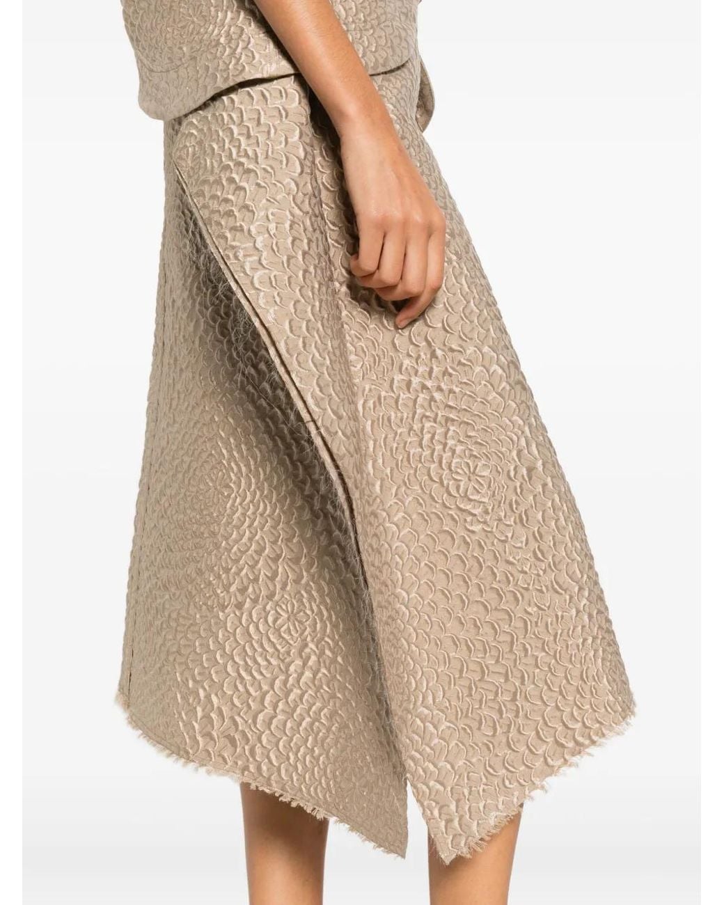 Niccolò Pasqualetti Natural Collage Asymmetric Midi Skirt