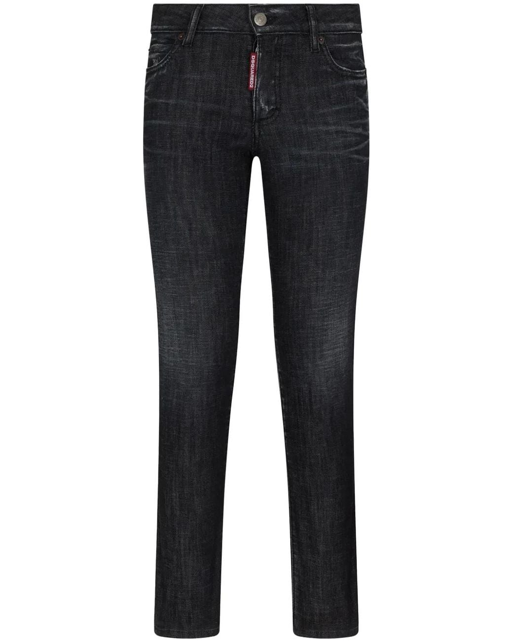 DSquared² Blue Logo-Patch Cotton-Blend Tapered Jeans