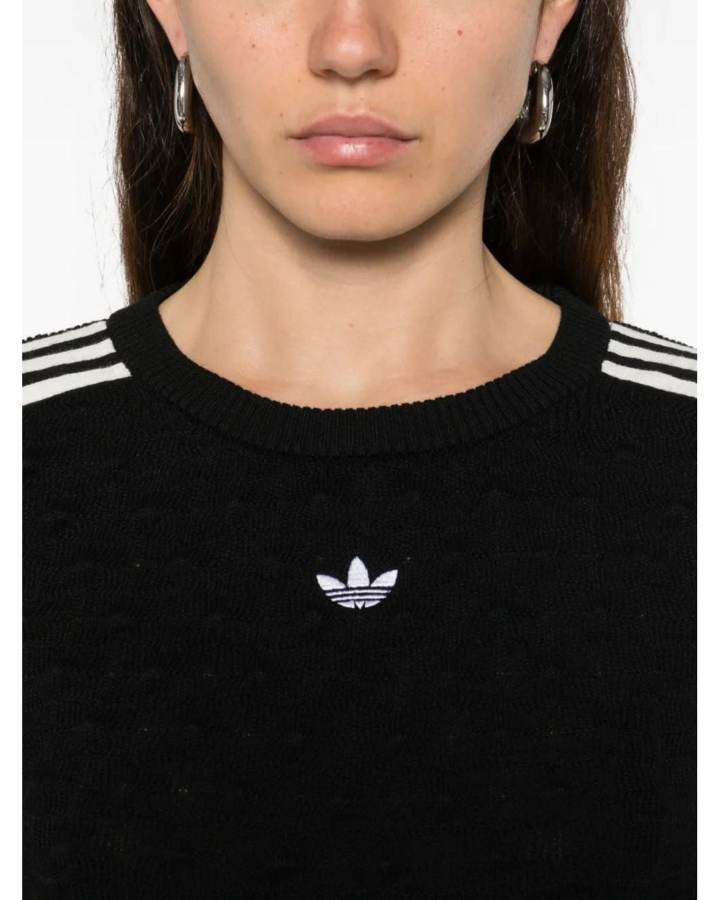 Adidas Black Crew-Neck Long-Sleeve Sweater