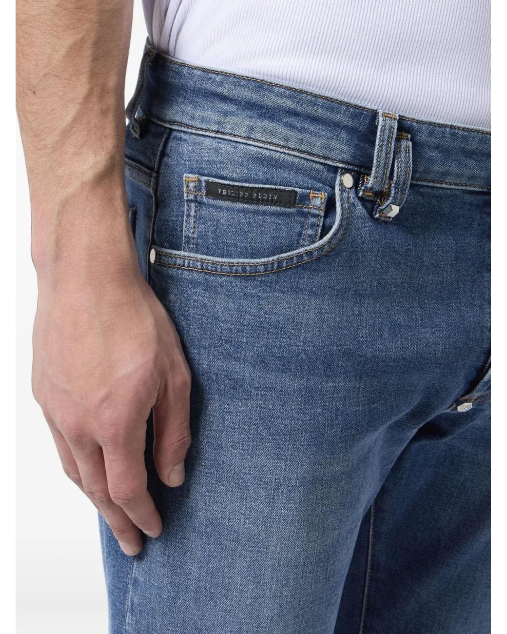 Philipp Plein Blue Super Straight Jeans for men