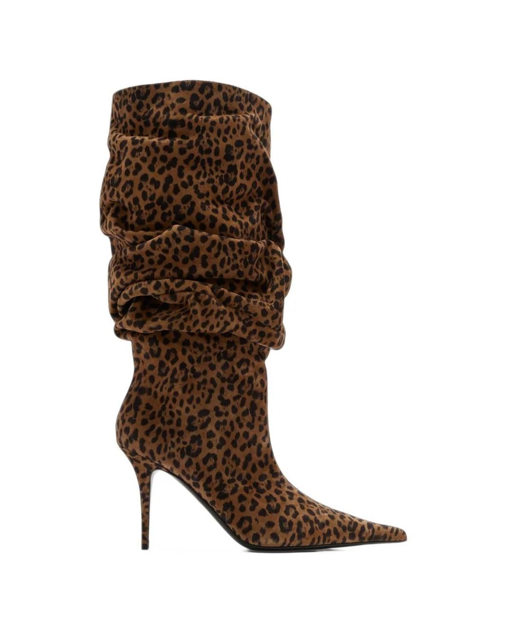AMINA MUADDI Brown Anok Leopard-Print Knee-High Boots