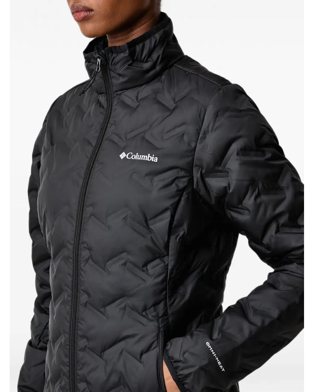 Columbia Black Delta Ridge Ii Quilted Logo-Print Jacket