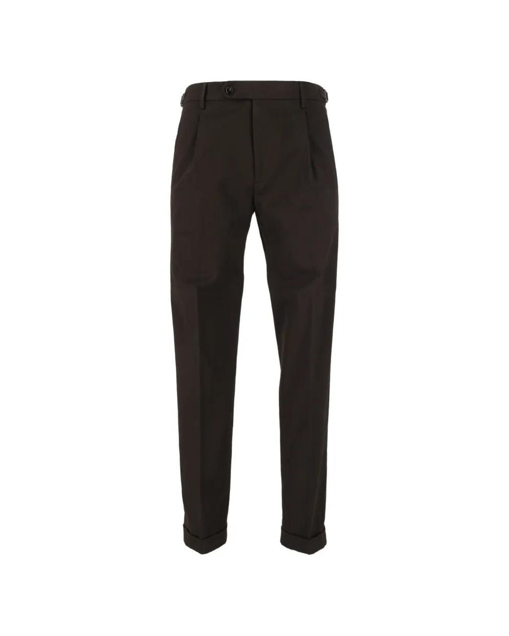 Berwich Black Retrolong Pleated Trousers for men