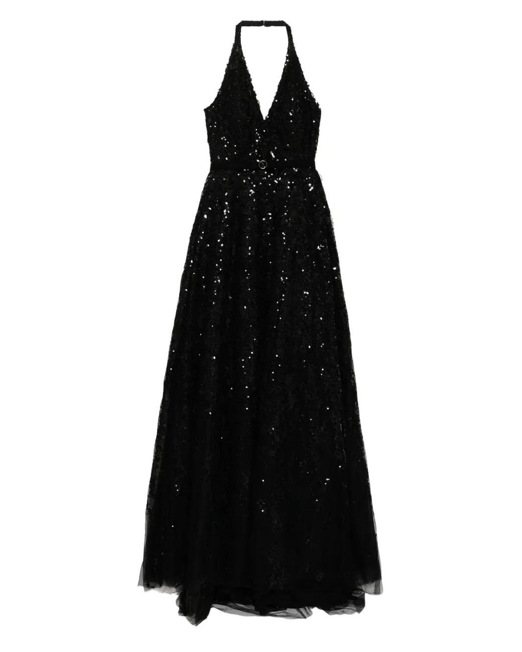 Saiid Kobeisy Black Embroidered Long Dress