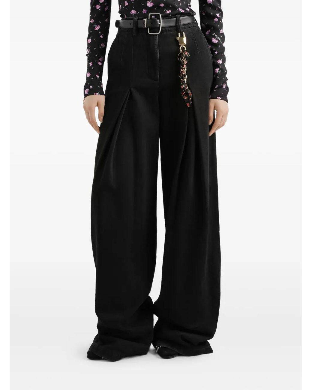 Dolce & Gabbana Black Pleated Jeans