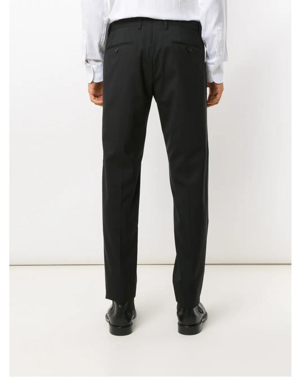 Dolce & Gabbana Black Straight Tailored Trousers for men