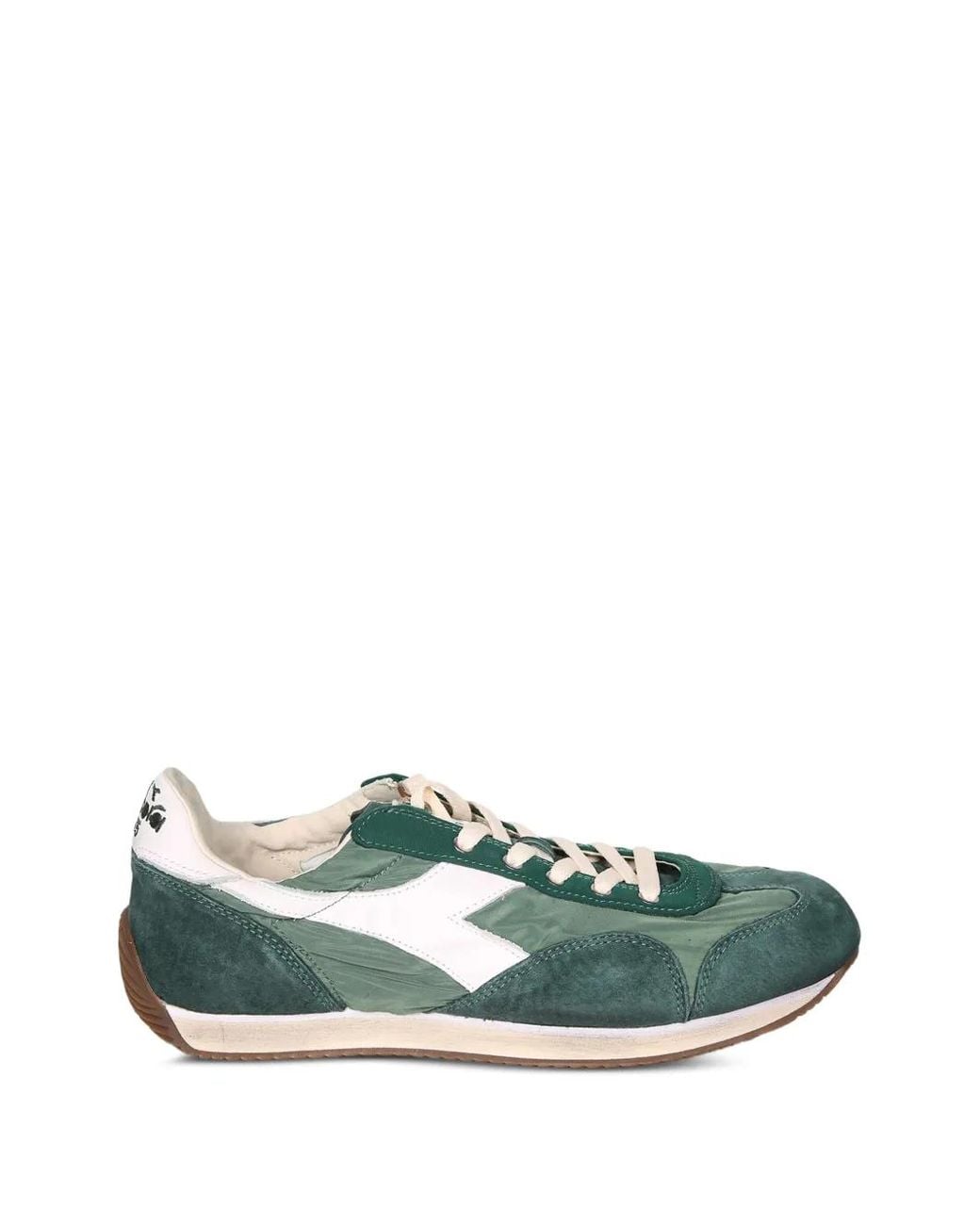 Diadora Green Equipe Vela Sw Suede-Panelled Sneakers