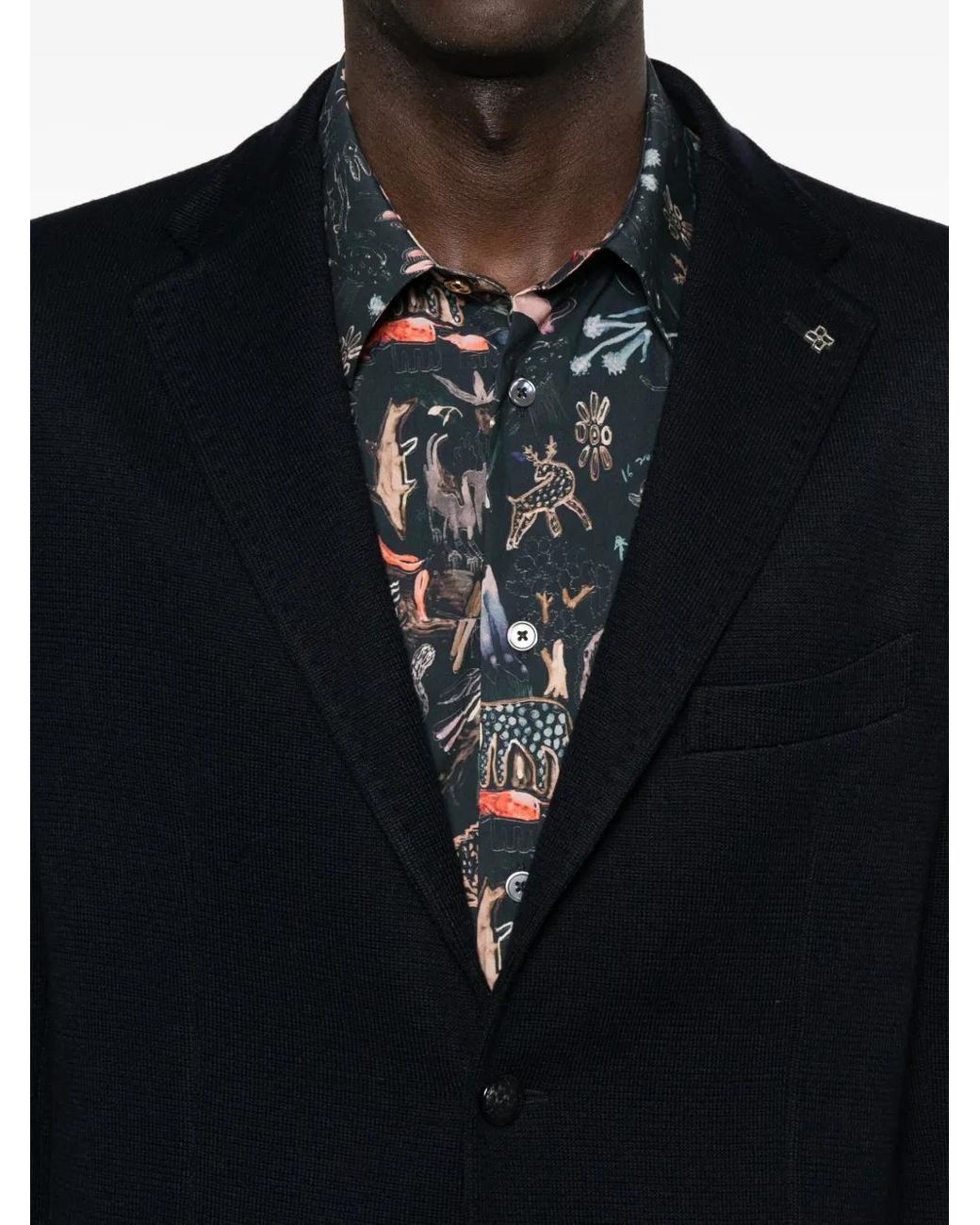 Tagliatore Black Single-Breasted Blazer for men