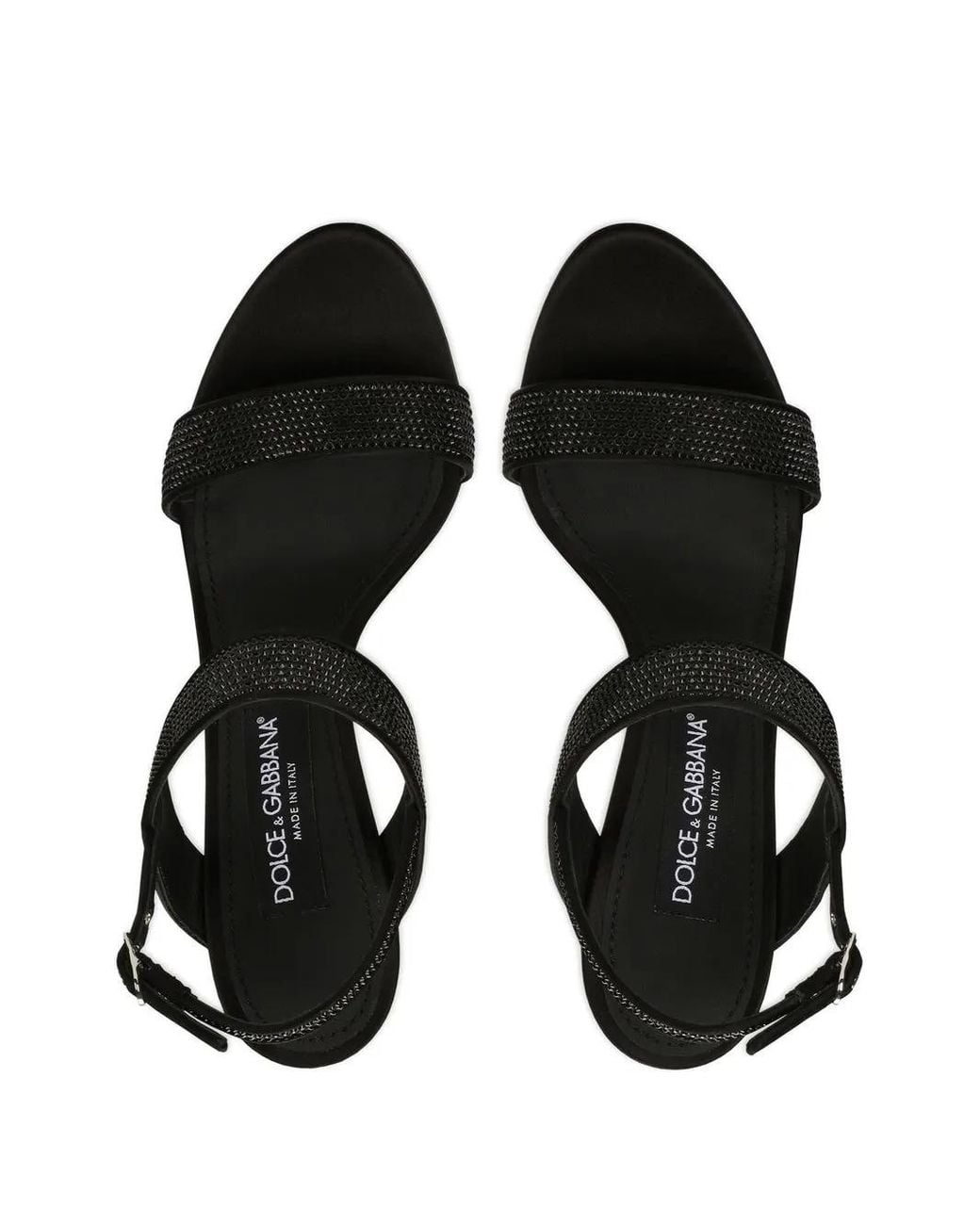 Dolce & Gabbana Black Satin Heel Sandals