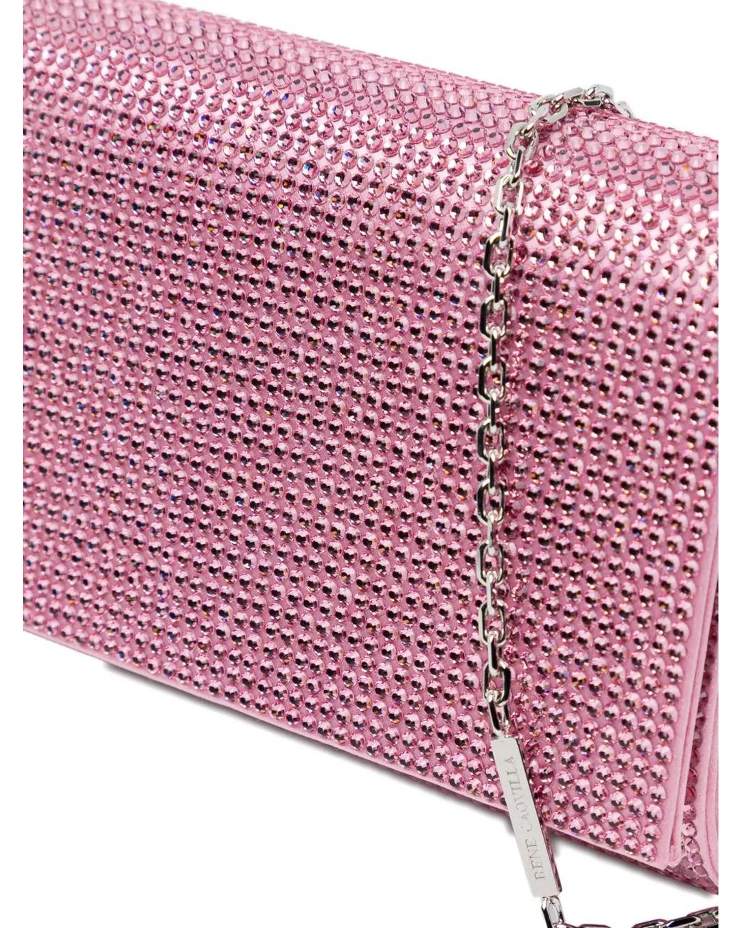 Rene Caovilla Purple All-Over Crystals Clutch Bag