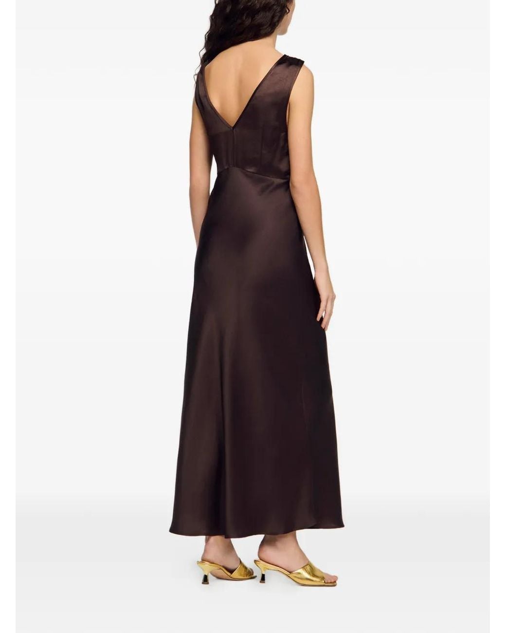 Sandro Purple Lace Collar Maxi Dress