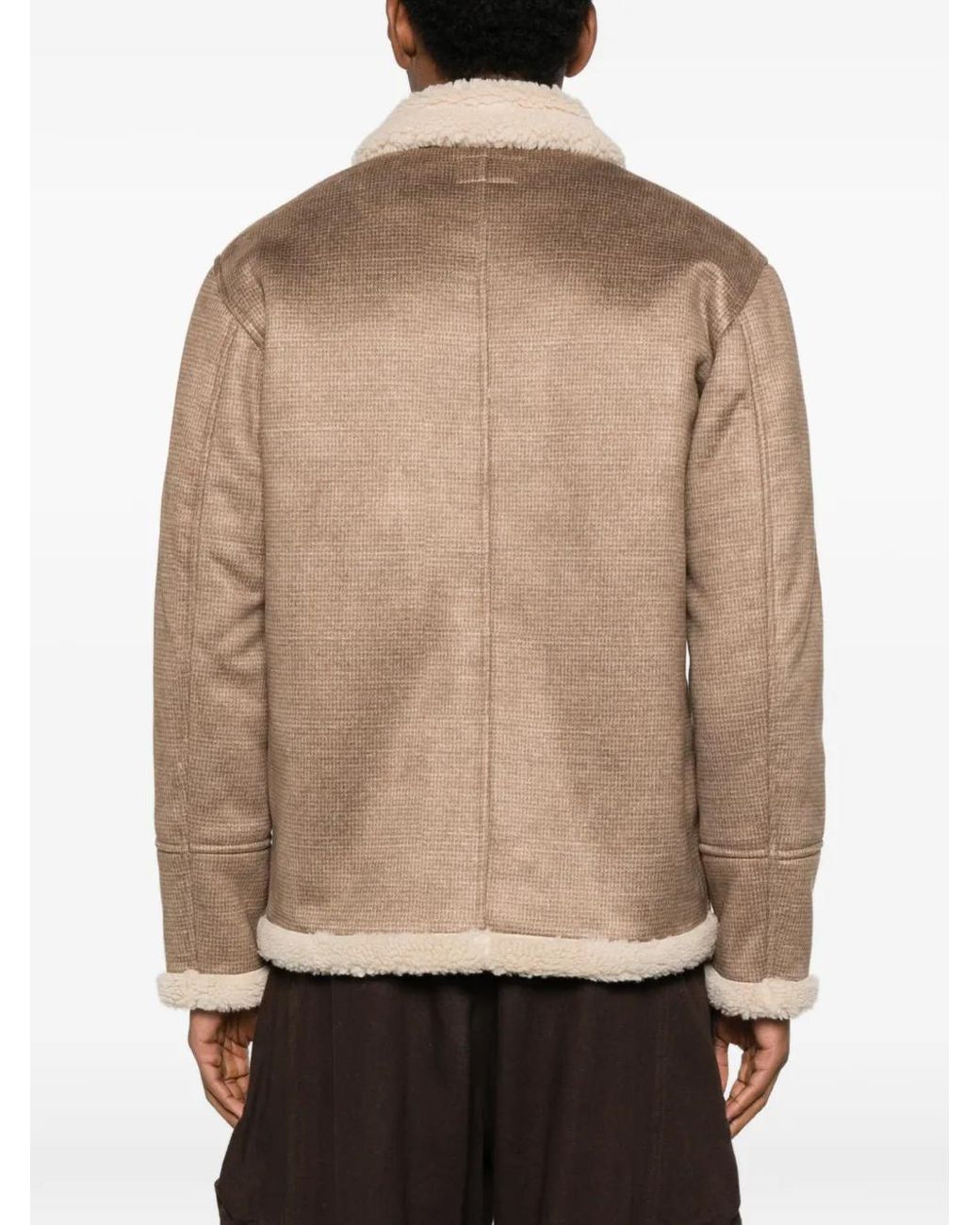 Mc2 Saint Barth Natural Shearling Collar Coat for men