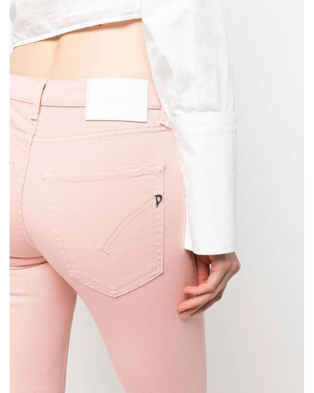 Dondup Pink Low-Rise Flared Trousers