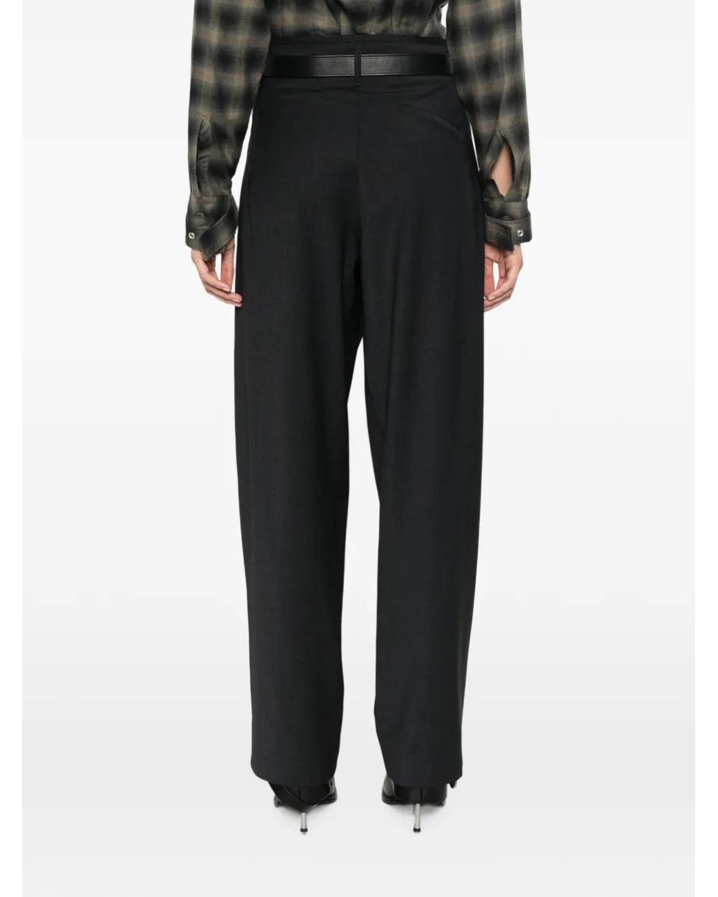 DARKPARK Black Belted Pleated Trousers