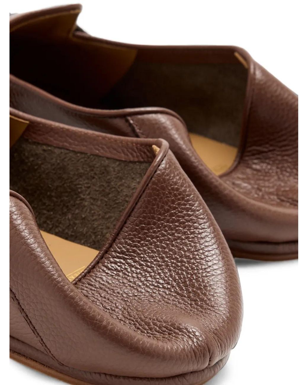 Edhen Milano Brown Kensington Band Fly Grained Leather Loafers for men