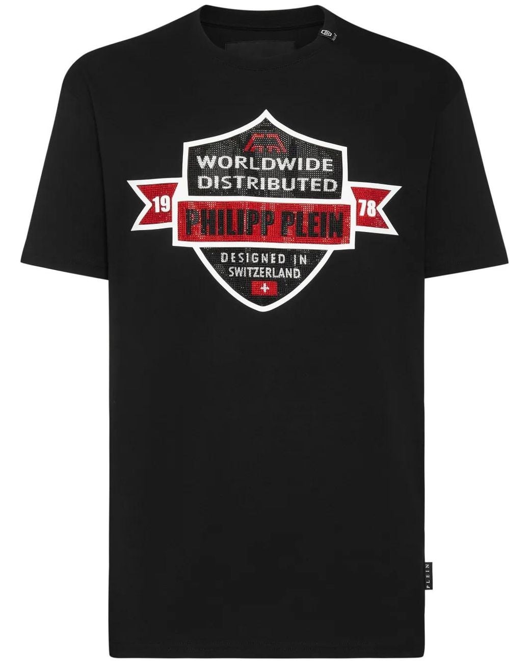 Philipp Plein Black Pp Crest T-Shirt for men