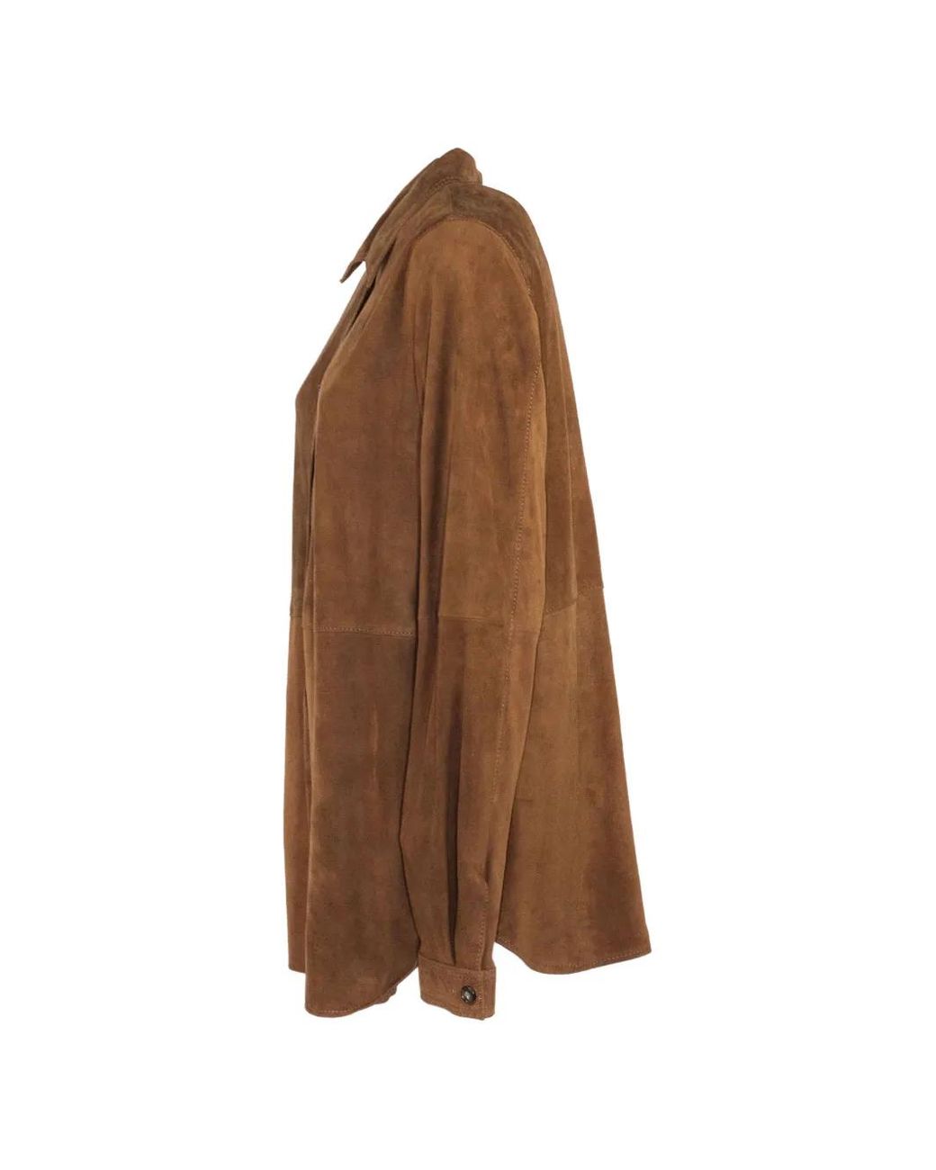 Semicouture Brown Chemise Filipa En Cuir À Manches Longues