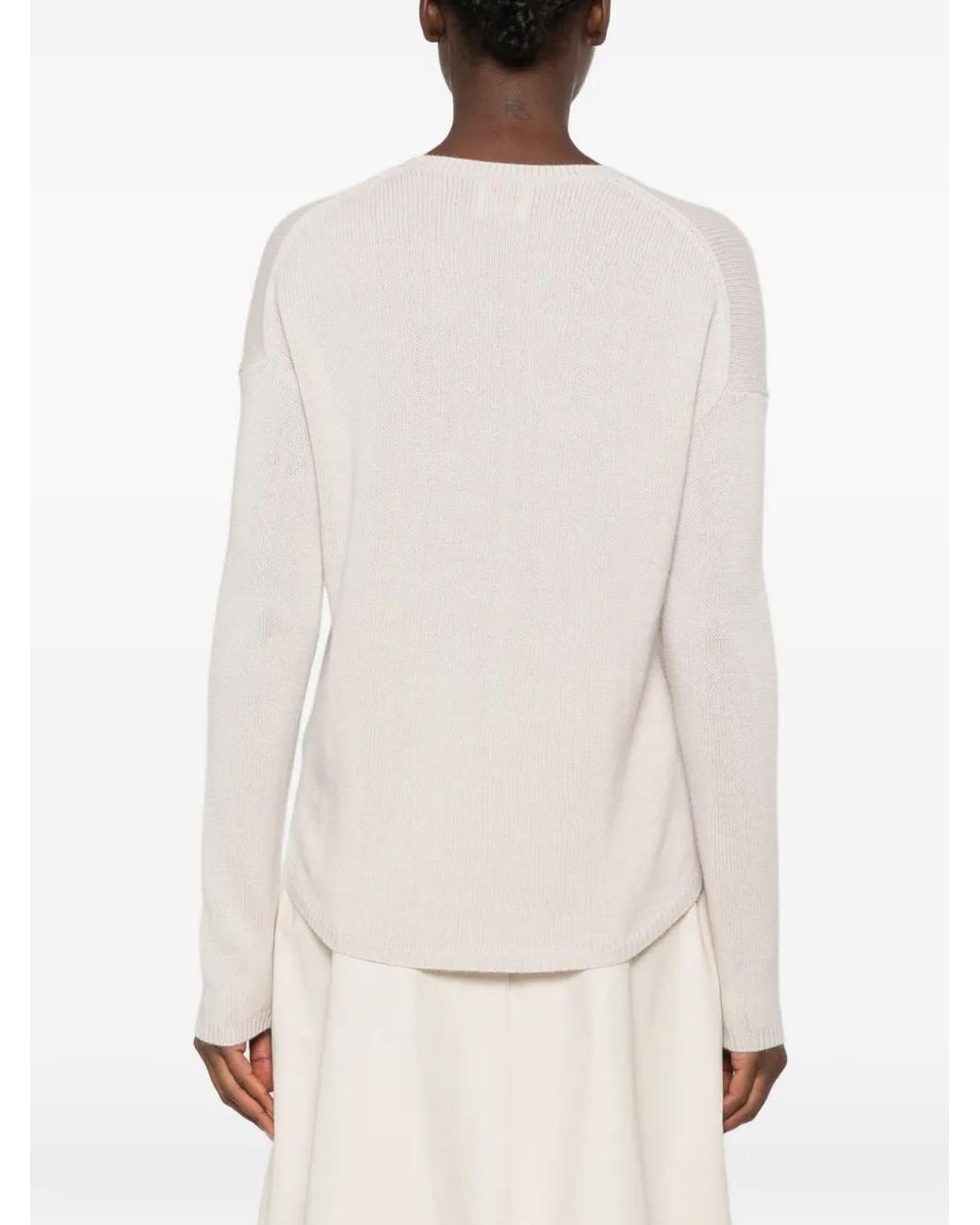 Allude White Gestrickter Pullover