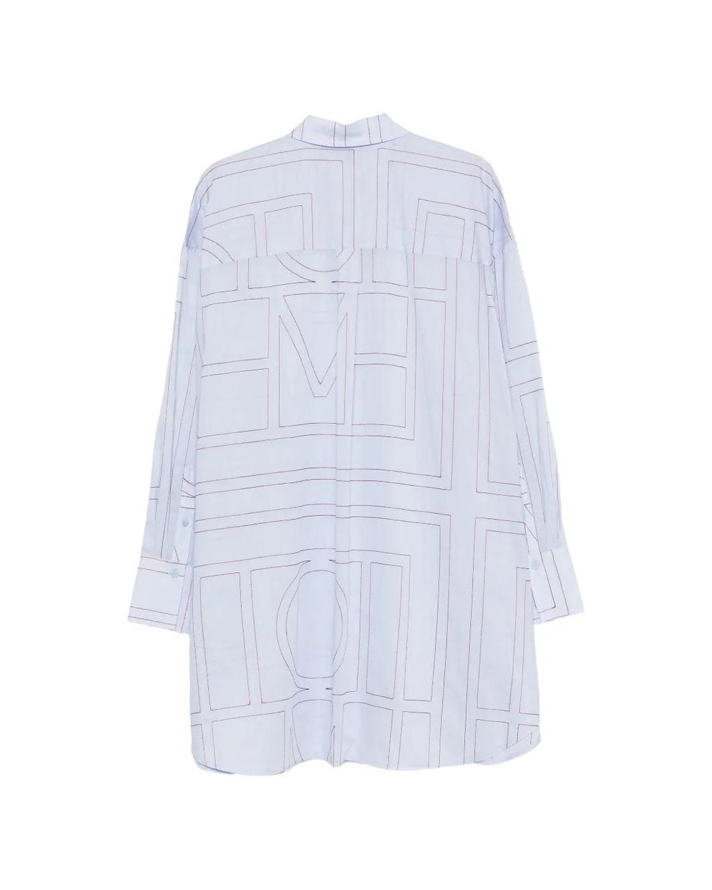 Totême White Chemise Oversize À Broderies