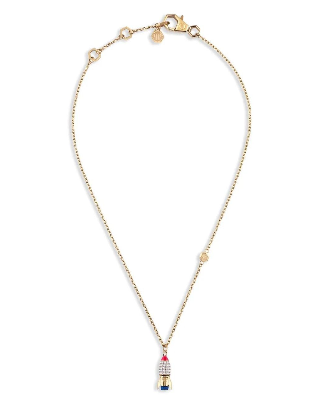 Philipp Plein Metallic Valentine Pendant Necklace