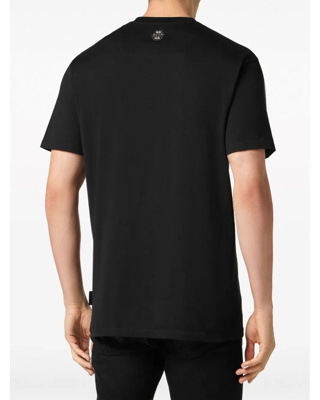 Philipp Plein Black Crystal-Embellished Cotton T-Shirt for men