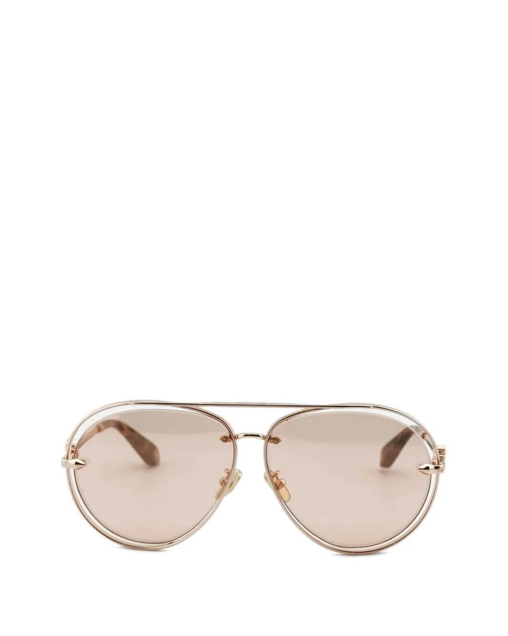 Roberto Cavalli Natural Engraved-Detail Pilot-Frame Sunglasses