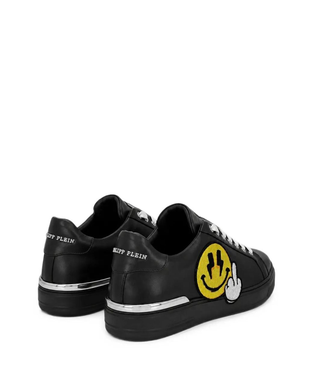 Philipp Plein Black Low-Top Sneakers Smile for men