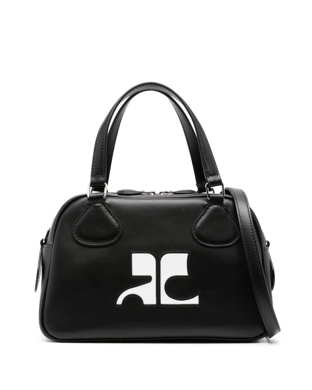 Courreges Black Tote Bag With Logo