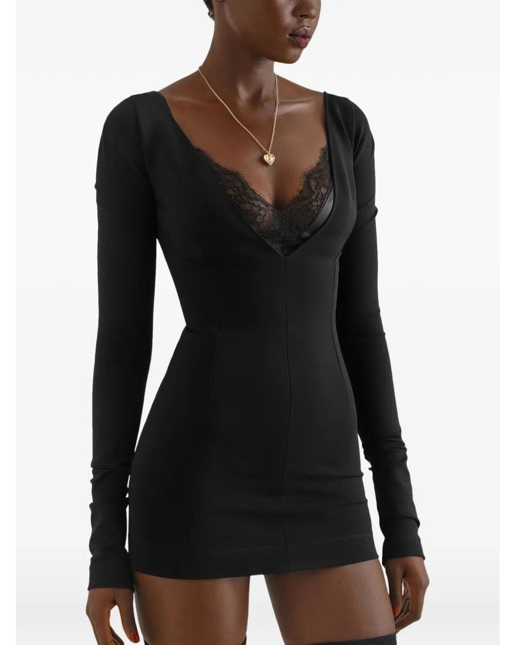 Dolce & Gabbana Black Jersey Mini Dress