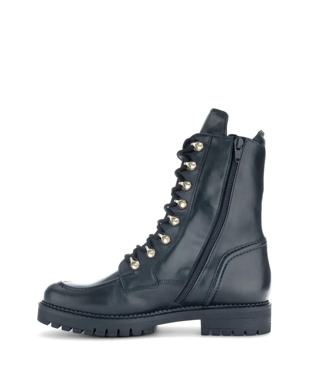 Botas Militares De Piel Con Cordones Gabor de color Blue