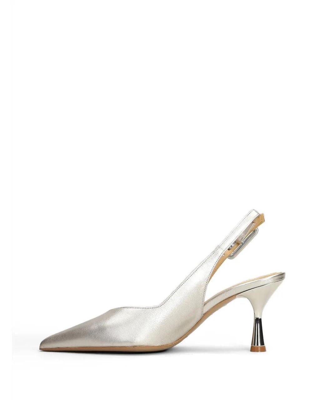 Fratelli Russo White Pointed-Toe Slingback Pumps
