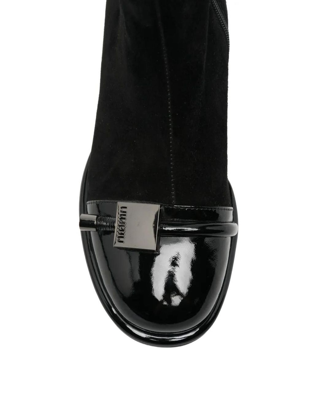 Linda Baumann Black Logo-Plaque Panelled Ankle Boots