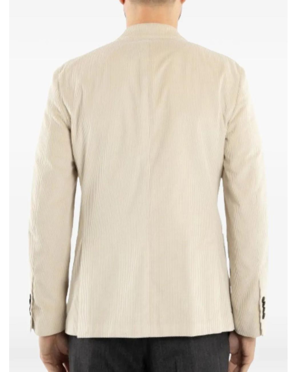 Drumohr Natural Double-Breasted Corduroy Jacket for men