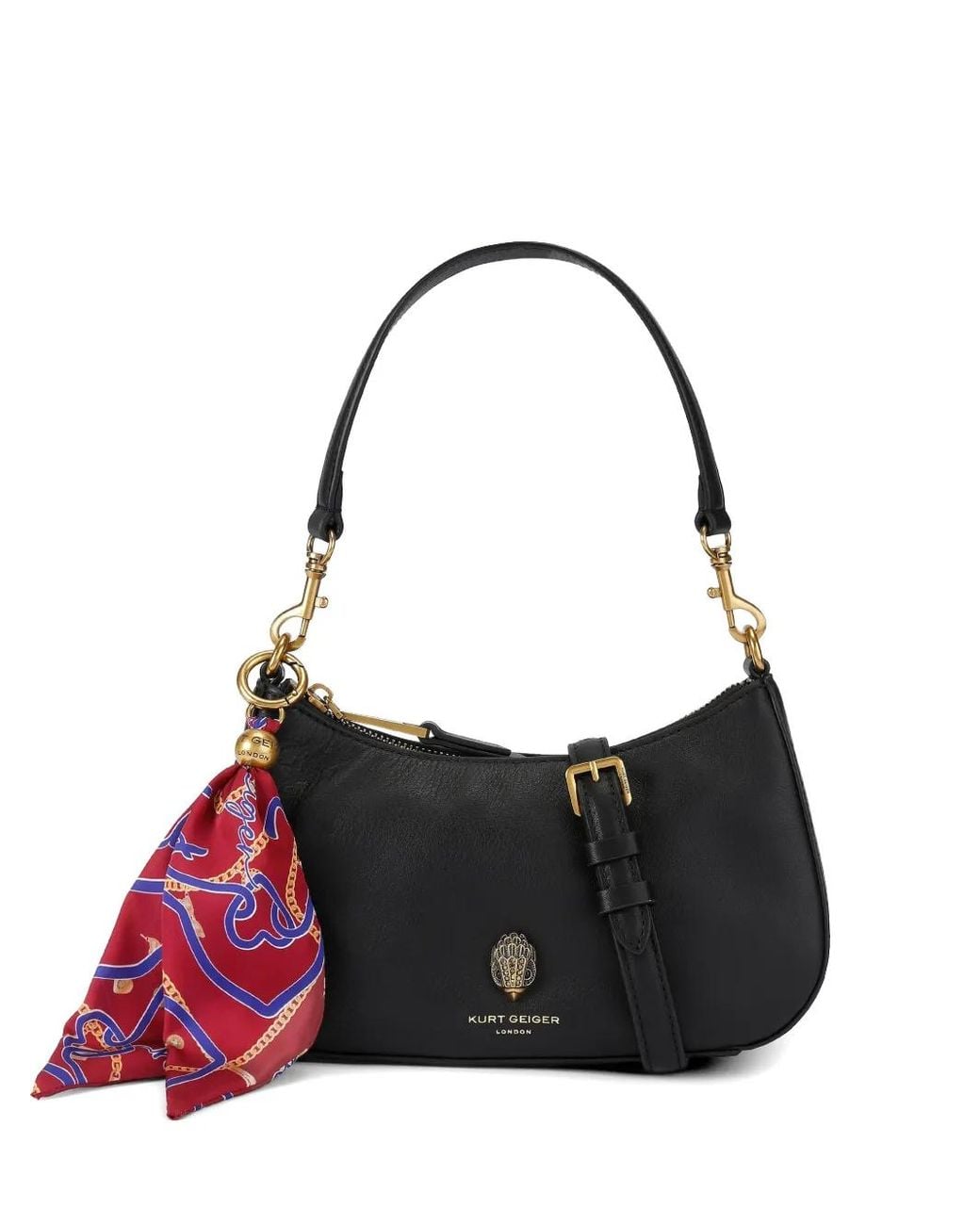 Kurt Geiger Black Sloane Eagle-Head Leather Shoulder Bag