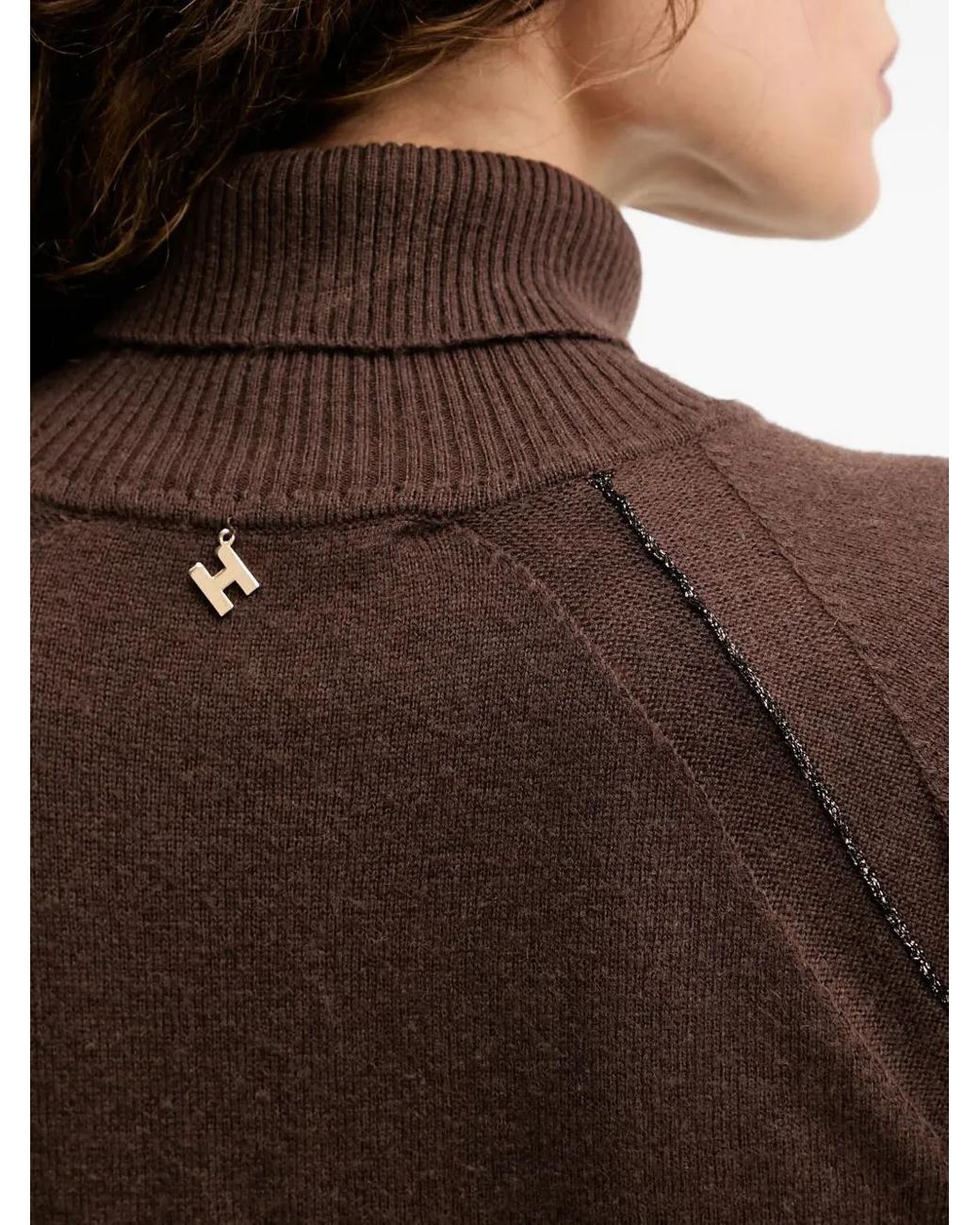Silvian Heach Blue Roll-Neck Embellished Sweater