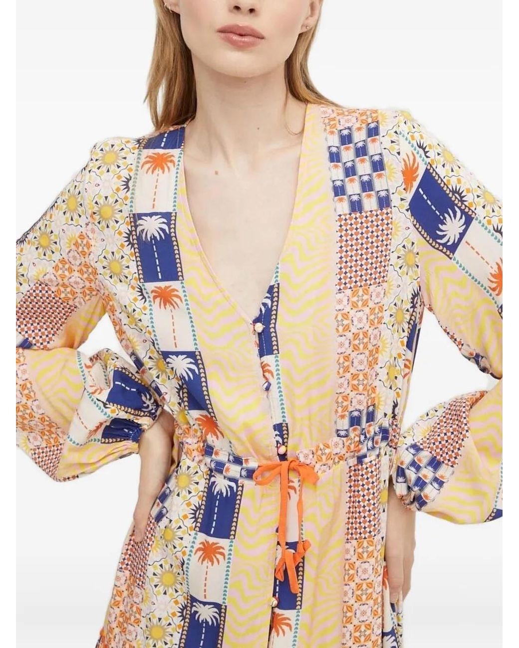 Never Fully Dressed White Patchwork Tiered Midi Dress