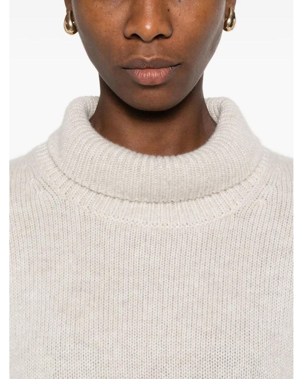 Lisa Yang White High-Neck Sweater