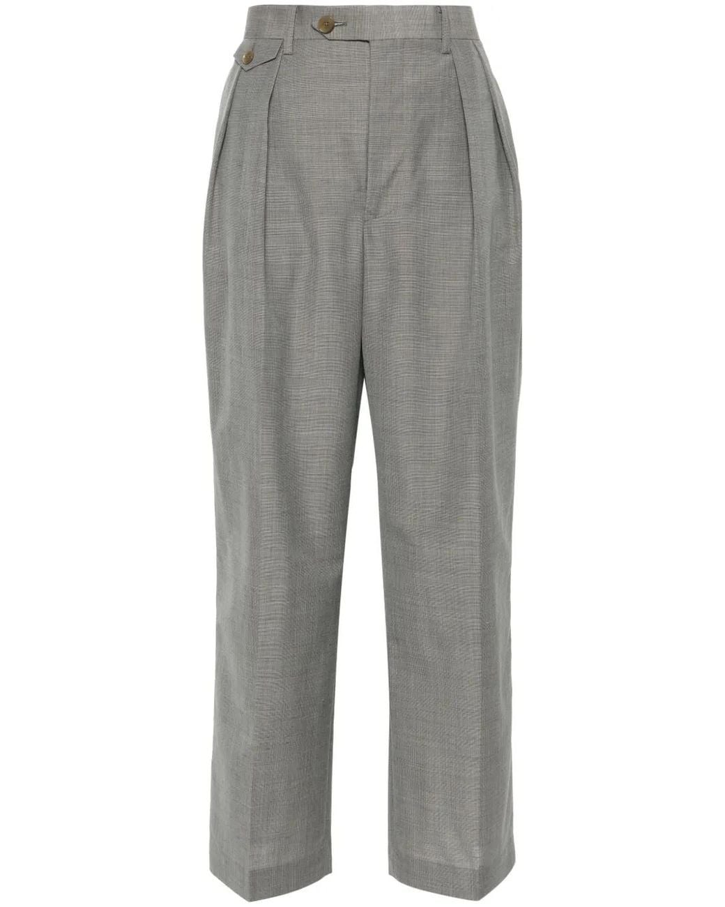 Auralee Gray Tropical Straight-Leg Trousers