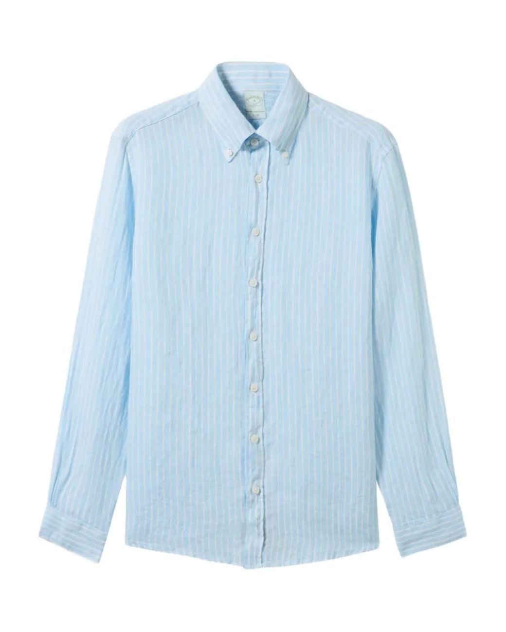 Brooks Brothers Blue Striped Button-Up Shirt for men