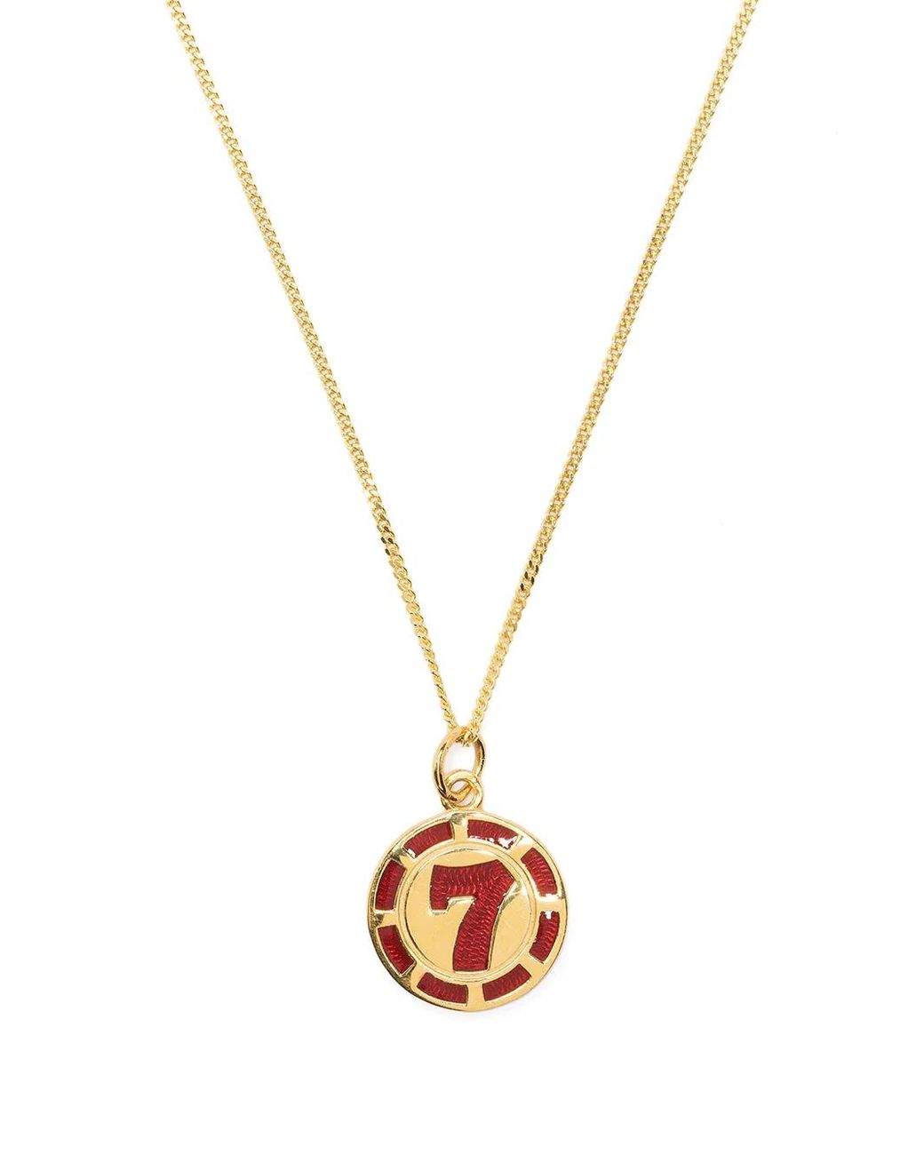 True Rocks Metallic Vegas 7 Poker Chip Pendant Necklace