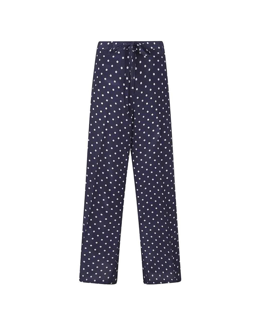 P.A.R.O.S.H. Blue Pantalon À Pois Et Lien De Resserrage À La Taille