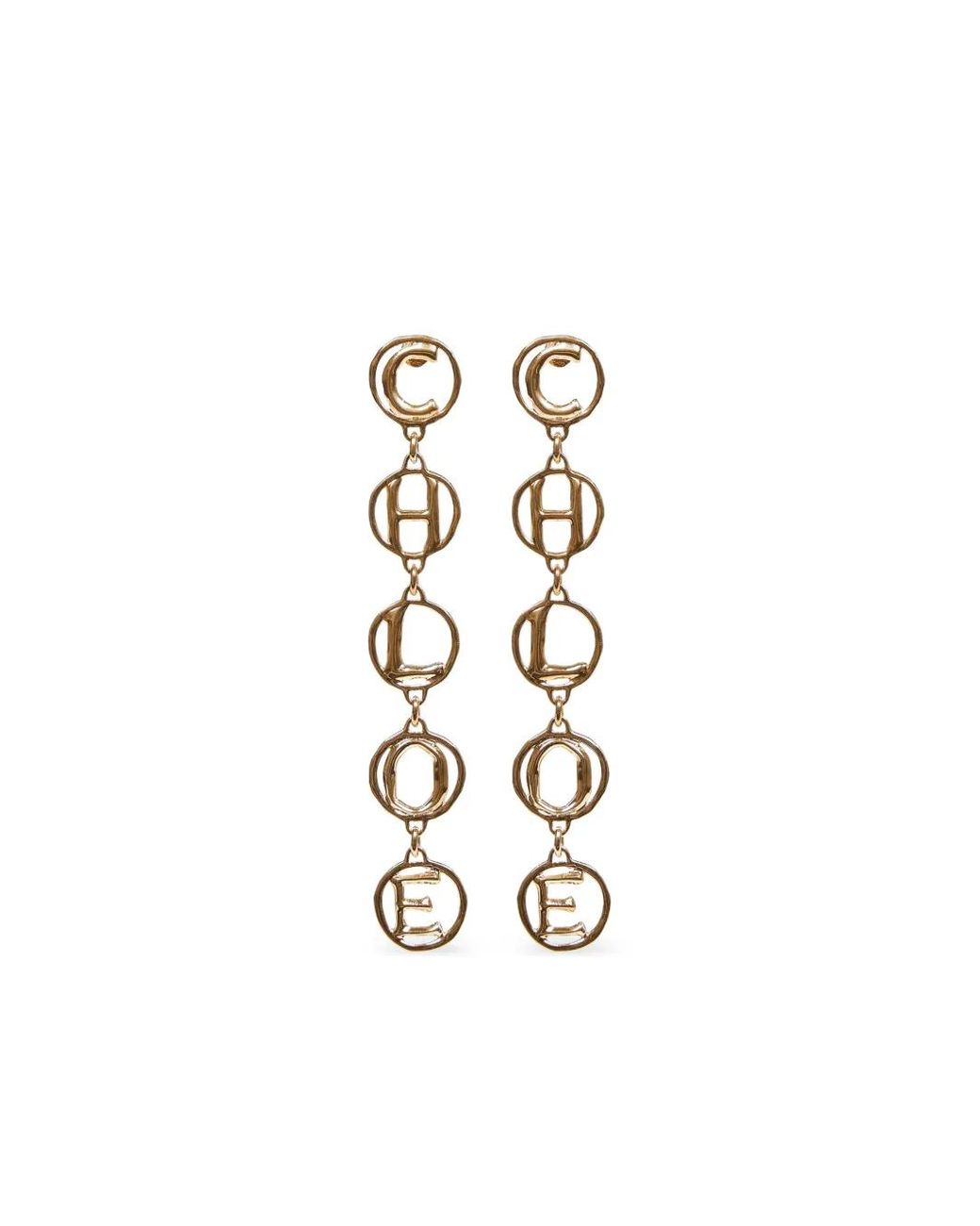 Chloé White Script Earrings