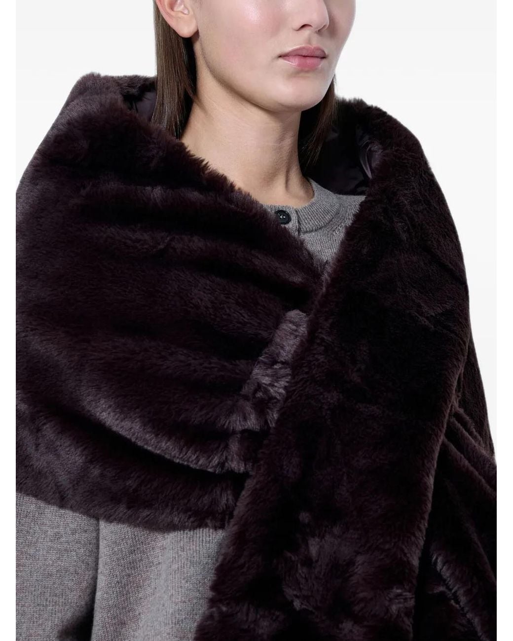 Max Mara Black Écharpe Enveloppante Duveteuse