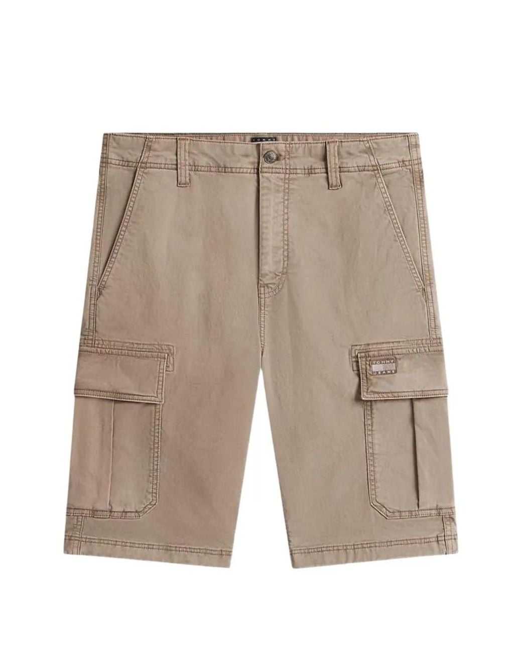 Tommy Hilfiger White Otis Recycled-Cotton Cargo Shorts for men