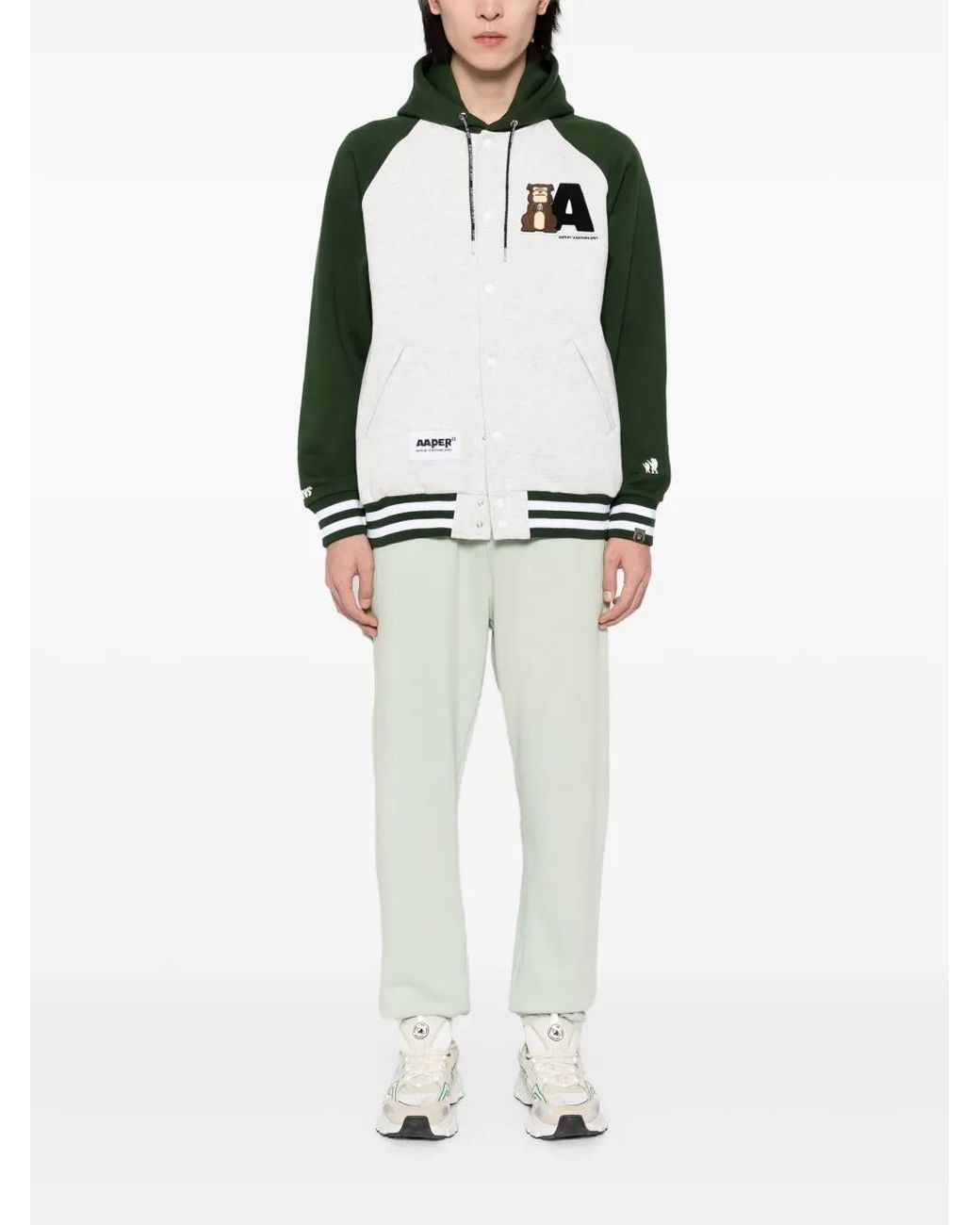 Aape By A Bathing Ape Black Logo-Patch Hooded Jacket for men