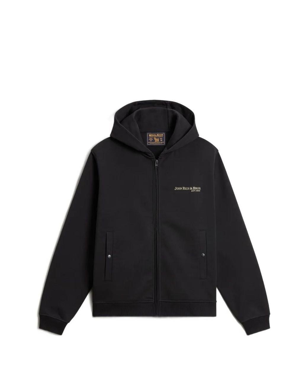 Woolrich Black Hoodie Zippé À Imprimé Graphique for men